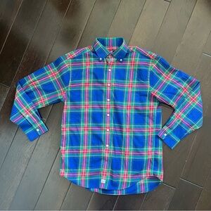 Vineyard Vines Shirt Long Sleeve Mens Medium Performance Classic Fit Blue Plaid
